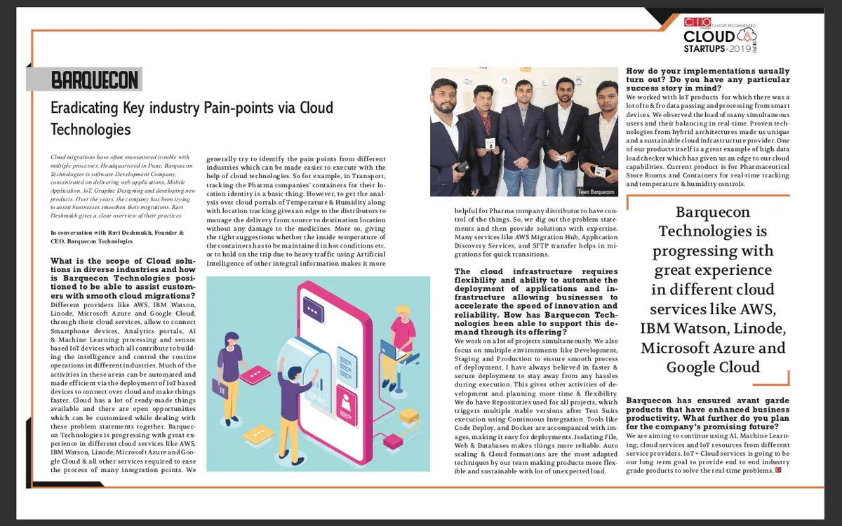 Barquecon Technologies CIO Insider Recognition